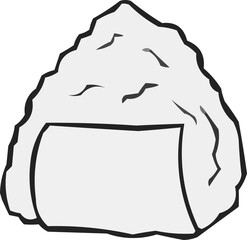 Fototapeta premium Simple Illustration of a Traditional Japanese Onigiri Rice Ball A Delicious and Popular Japanese Snack Food