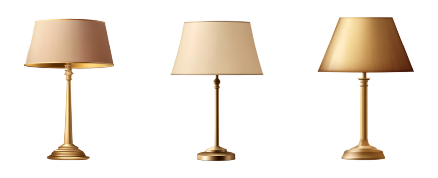 Shop modern bedside table lamps for bedroom lighting and home decor accessories online at affordable prices isolated on a transparent background.