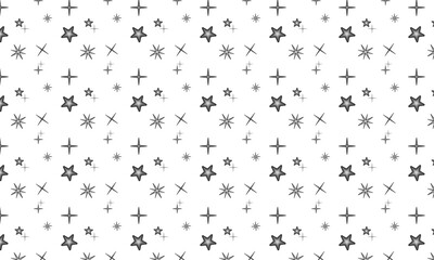 seamless pattern stars background isolated on white background.