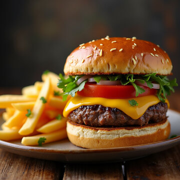 Classic Cheeseburger with Fries 1