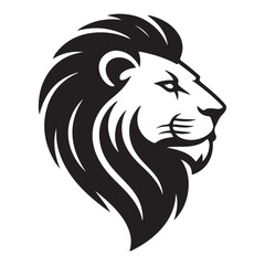 Lion head silhouette mascot vector illustration