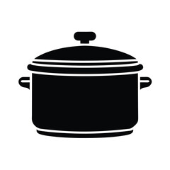 slow cooker on white background