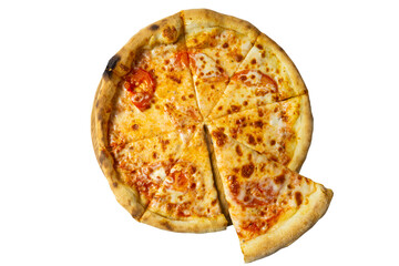 pizza on a white background