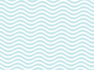 Abstract Wavy Blue Line Pattern - Seamless Vector Illustration.