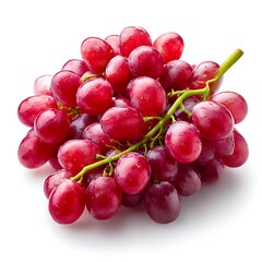 Fototapeta premium A vibrant bunch of fresh red grapes isolated on a clean white background