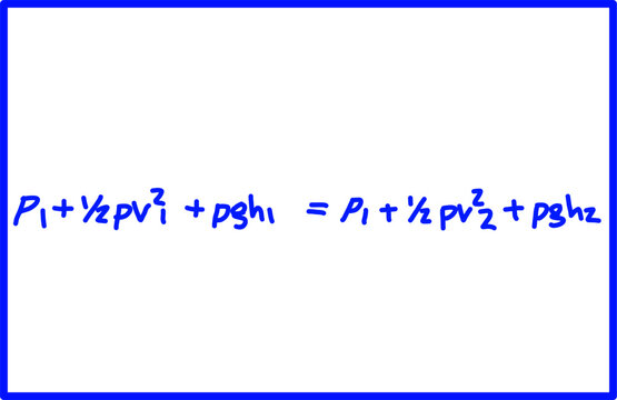 physics formula BERNOULLI'S Equation (for moving fluids).