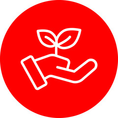 Sustianiable Vector Line White Circle Red