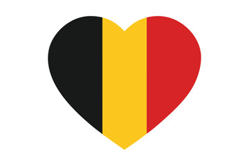 Fototapeta premium Belgian Flag in Heart Shape, A Symbol of Love for Belgium