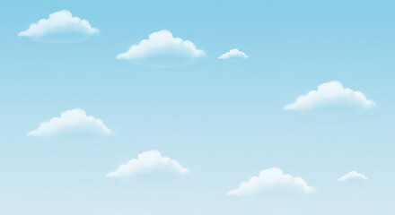 Soft White Cumulus Clouds on a Pale Blue Sky