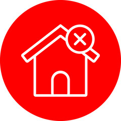 No Home Vector Line White Circle Red