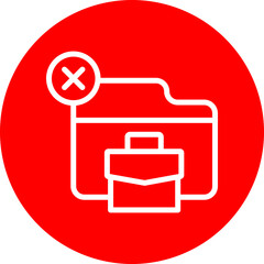 Folder Vector Line White Circle Red