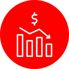 Economics Vector Line White Circle Red