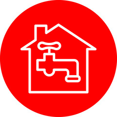 Home Vector Line White Circle Red