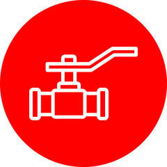 Obraz premium Water Control Vector Line White Circle Red