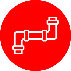 Pipe Variant Vector Line White Circle Red