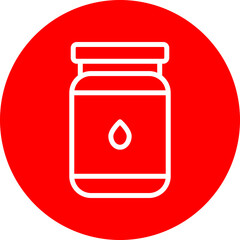 Water Tank Vector Line White Circle Red