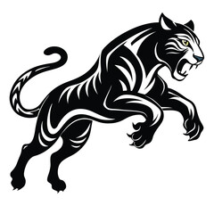 The Lion angry Jump silhouette victor illustrator file