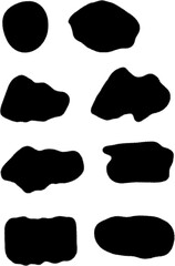 A set of smooth organic black ink shapes. Ideal for minimalist designs, artistic backgrounds, abstract art projects, and creative compositions