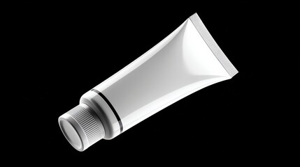 Tube of Blank Cream with Cap Isolated on Black Background