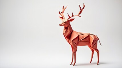 Fototapeta premium intricately crafted And intricately crafted deer stands tall. Isolated white background