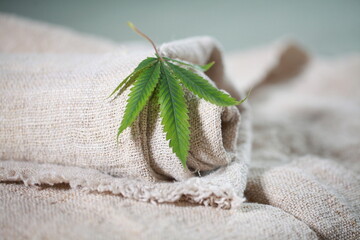 Industrial hemp material cannabis leaf fabric