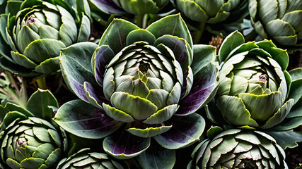 Top-Down View of Fresh Artichoke Plant &ndash; Symmetry and Natural Texture 4K