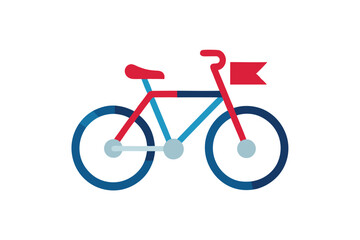 Stylized Bicycle Illustration with Minimalist Design and Bold Color Palette