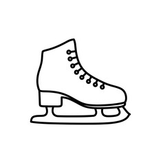 Ice skate outline icon silhouette in black