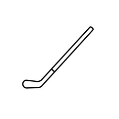 Hockey stick outline icon silhouette in black