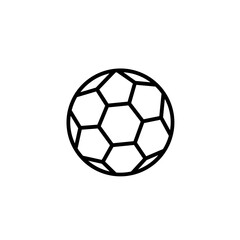 Fototapeta premium Soccer ball outline icon silhouette in black