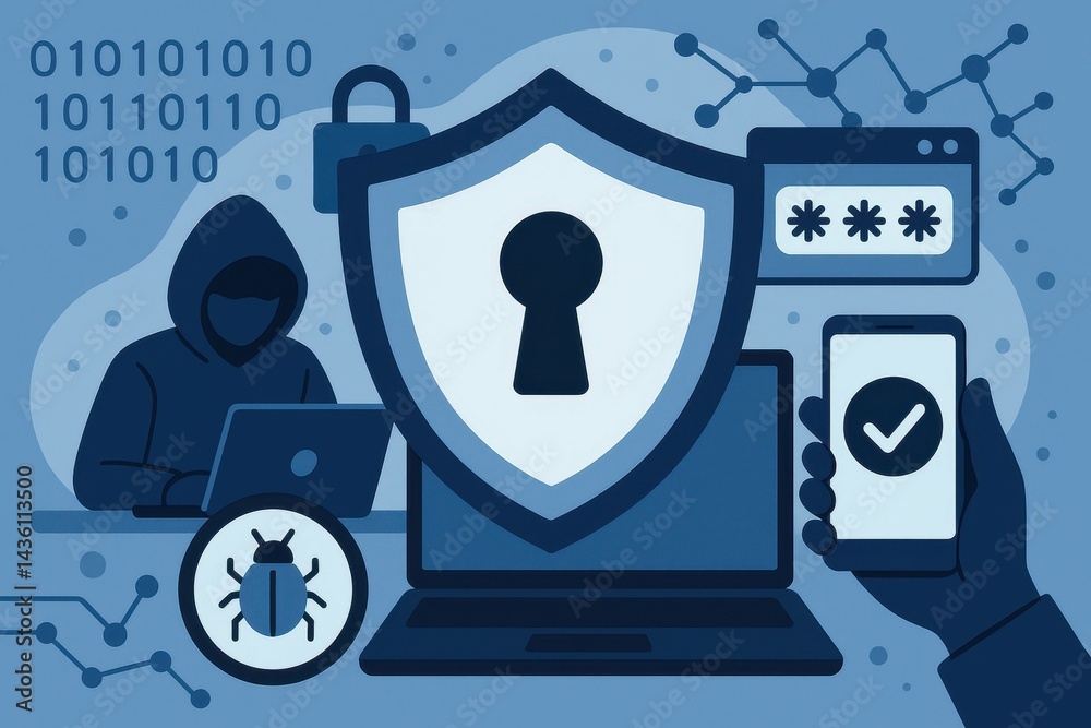 Poster visual representation of cyber security concepts and practices