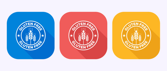 Gluten free icon design illustration, Non gluten food sign symbol in shadow button design