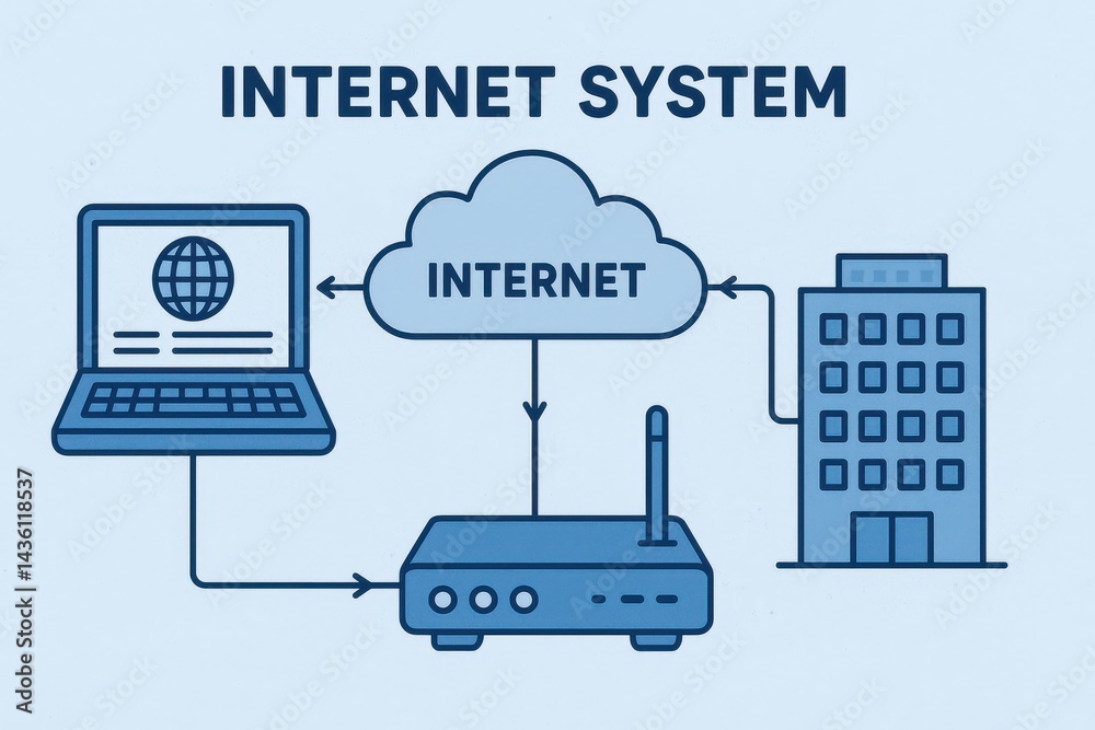 Poster digital network visualization of internet system components