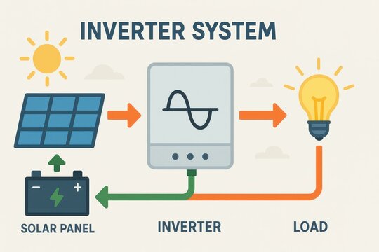 Simple Inverter System Diagram for Solar Energy Applications