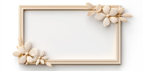 Ornate Classic Frame in Mid-Style with Decorative Floral Elements for Empty Space Presentation