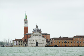 Fototapeta premium The view from water of di San Giorgio Maggiore abbey in Venice, Italy 