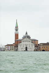 The view from water of di San Giorgio Maggiore abbey in Venice, Italy 