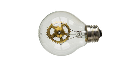 Isolated Light Bulb Enclosing Intricate Gear System