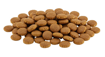 A tempting mound of goldenbrown dog biscuits on a black background