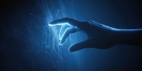 Hand Interacting with Digital Network