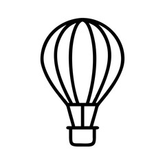 Obraz premium Simple outline drawing of a hot air balloon with a basket isolated on a white background for design use