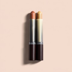 Obraz premium Two concealer sticks close up isolated on white background