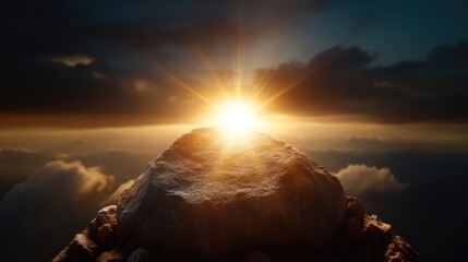 Majestic Sunrise atop a Mountain Peak