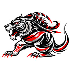 Obraz premium Fiery Mystic animal with Wings Vector Art