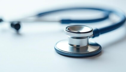 Close-up of veterinary stethoscope on white background , diagnostic tool, medical equipment