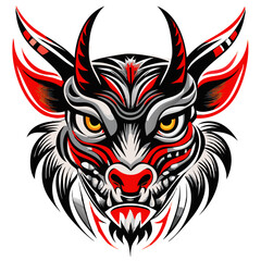 Obraz premium Fiery Mystic animal with Wings Vector Art