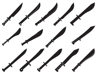MACHETE SILHOUETTE WHITE BACKGROUND
