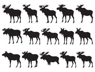 MOOSE SILHOUETTE WHITE BACKGROUND