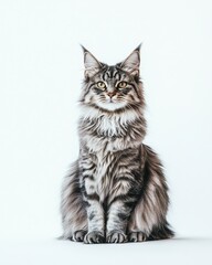 Obraz premium Majestic Gray Cat Portrait