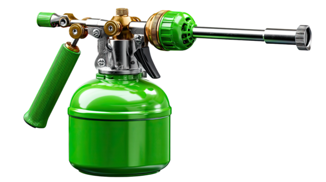 Industrial Precision: A gleaming, cutting-edge blowtorch, engineered for industrial applications, standing as a symbol of technological advancement and the power of focused energy. 